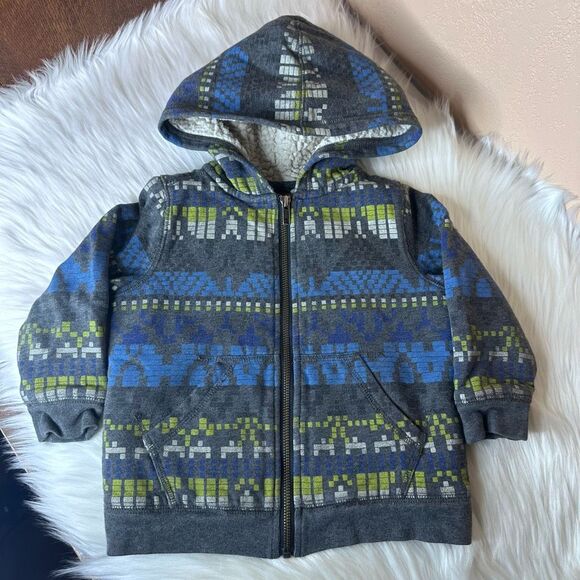 Tea Collection Sherpa Lined Full Zip Hoodie Size XS/2-3 Years - Picture 2 of 9